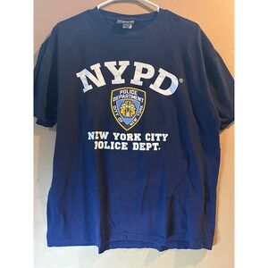 NYPD Graphic T-Shirt Mens Large Navy Blue Excellent Licensed Souvenir Tee